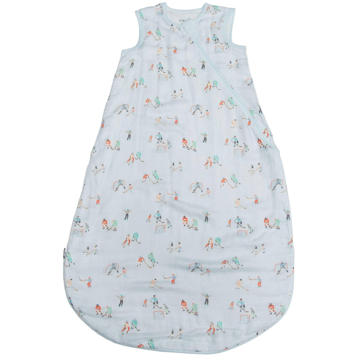Loulou Lollipop sleepsack featuring ice hockey design, 0-6m, breathable muslin fabric