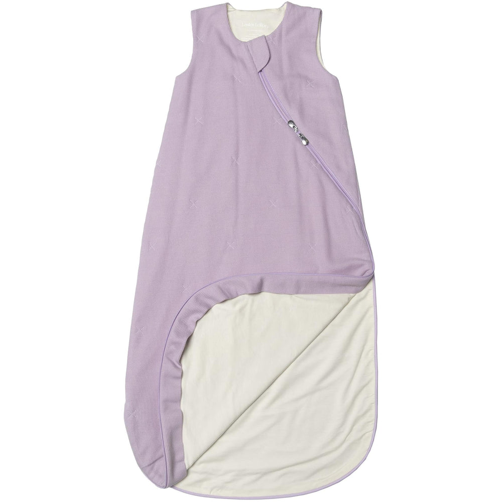 Loulou Lollipop waffle lavender sleepsack highlights soft breathable fabric for year-round comfort