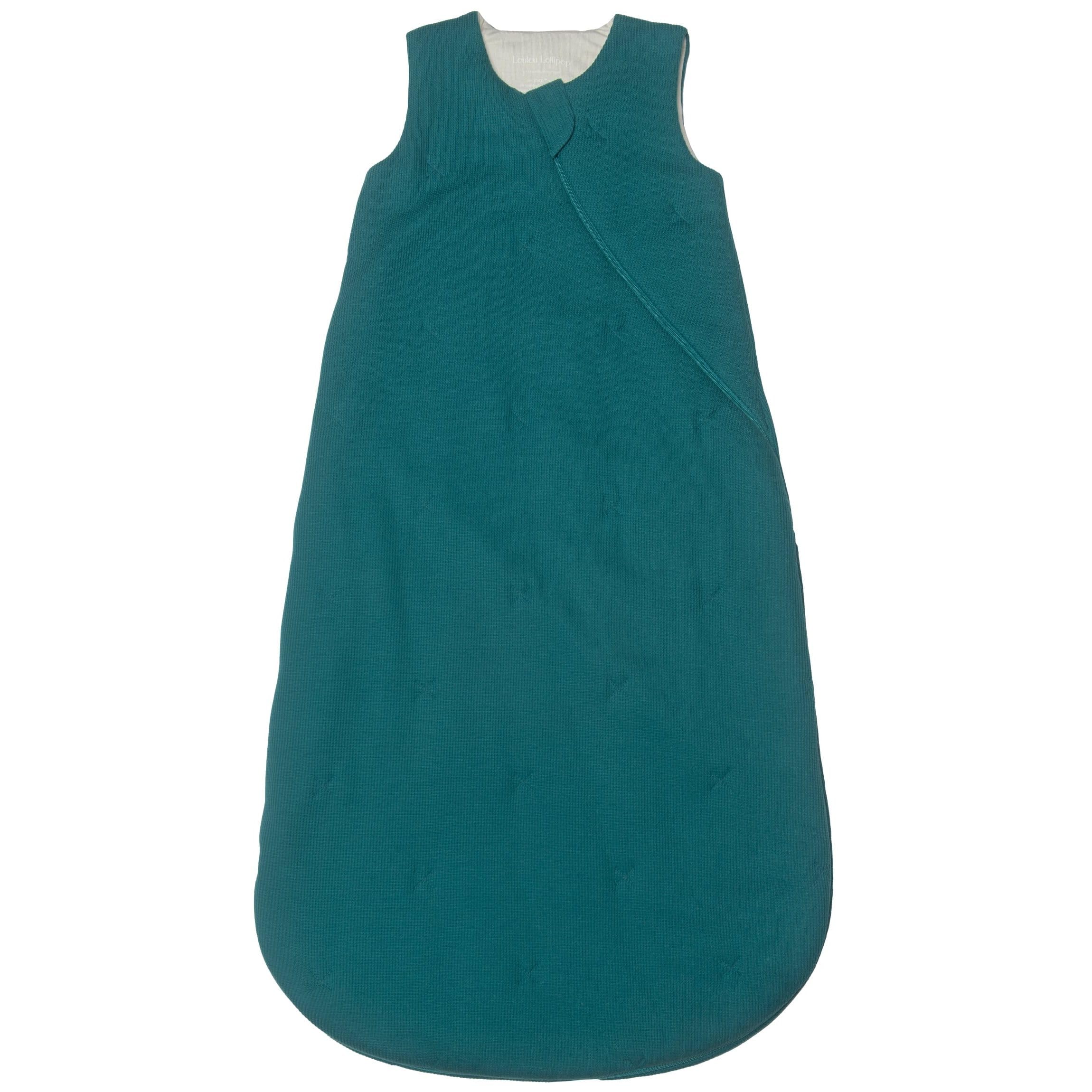 Loulou Lollipop waffle-peacock sleepsack shows breathable fabric for comfortable sleep