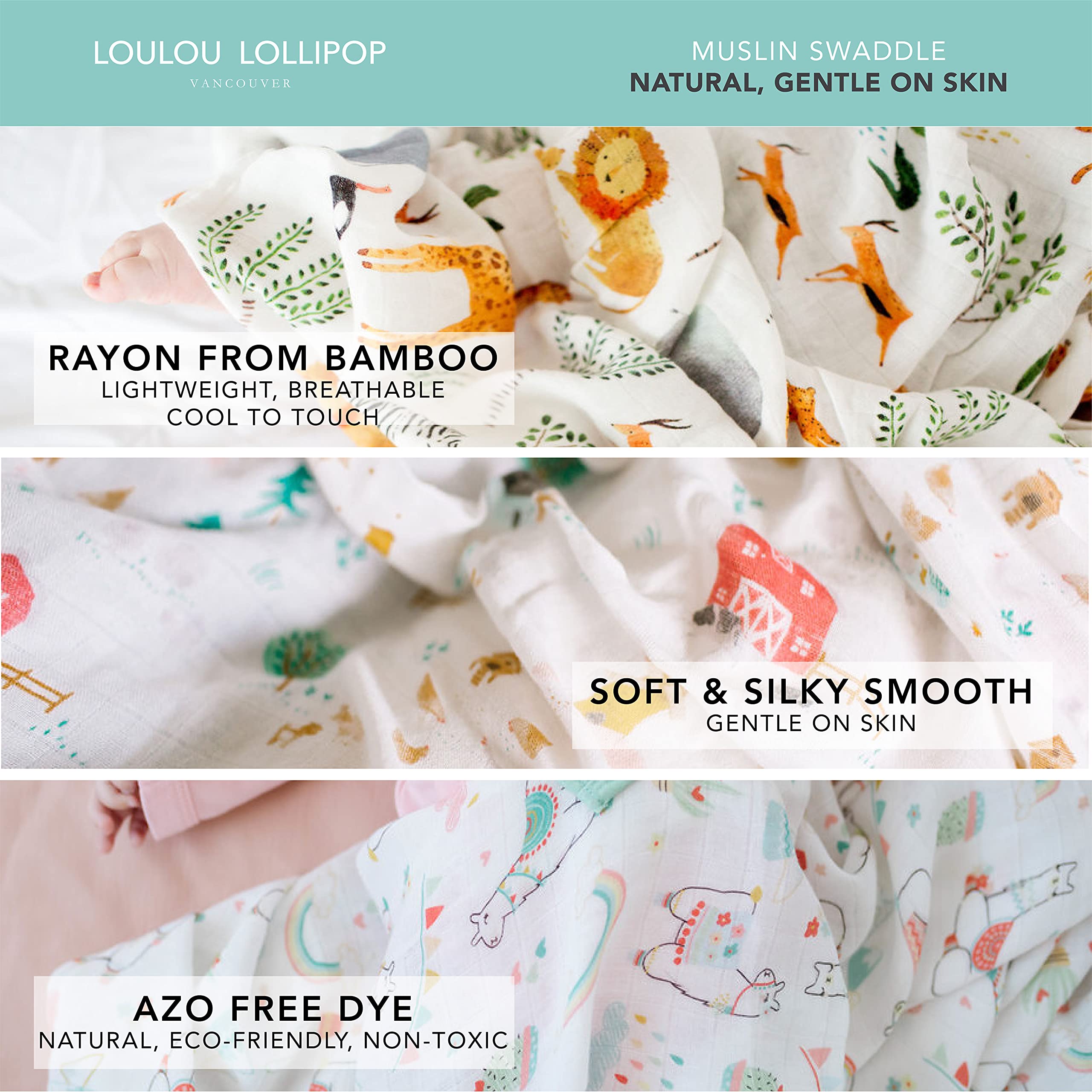 Loulou Lollipop world-map swaddle nursery-scene highlights gender-neutral design and cozy textile.