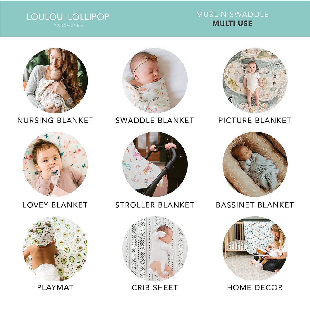 Loulou Lollipop world-map swaddle stroller-ride ready for on-the-go comfort.