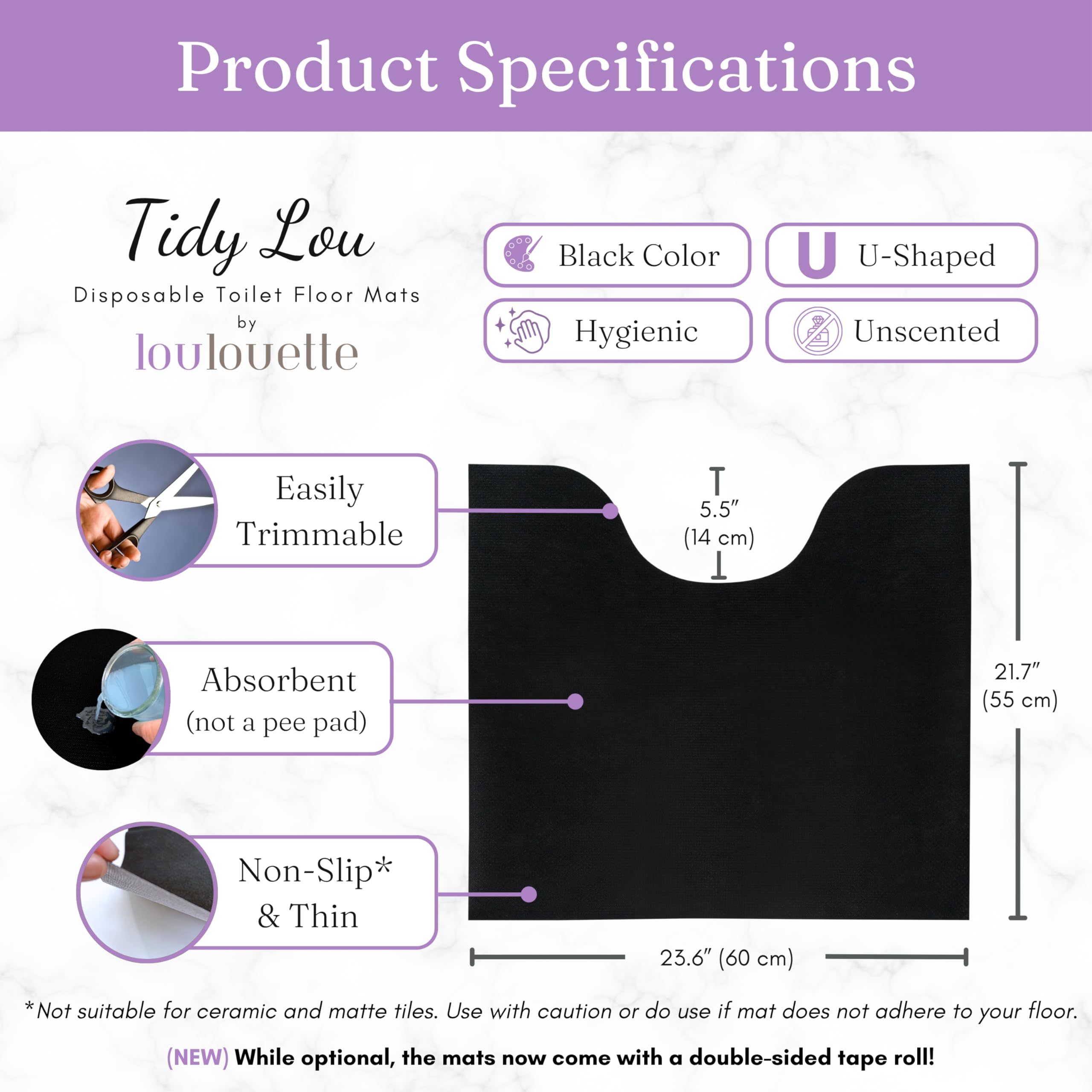 Loulouette Tidy Lou trim-to-fit design adapts to larger toilet bases.