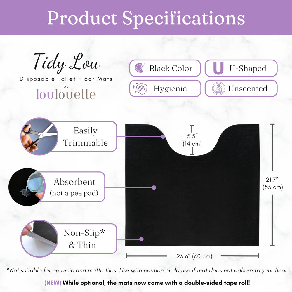 Loulouette Tidy Lou trim-to-fit design adapts to larger toilet bases.