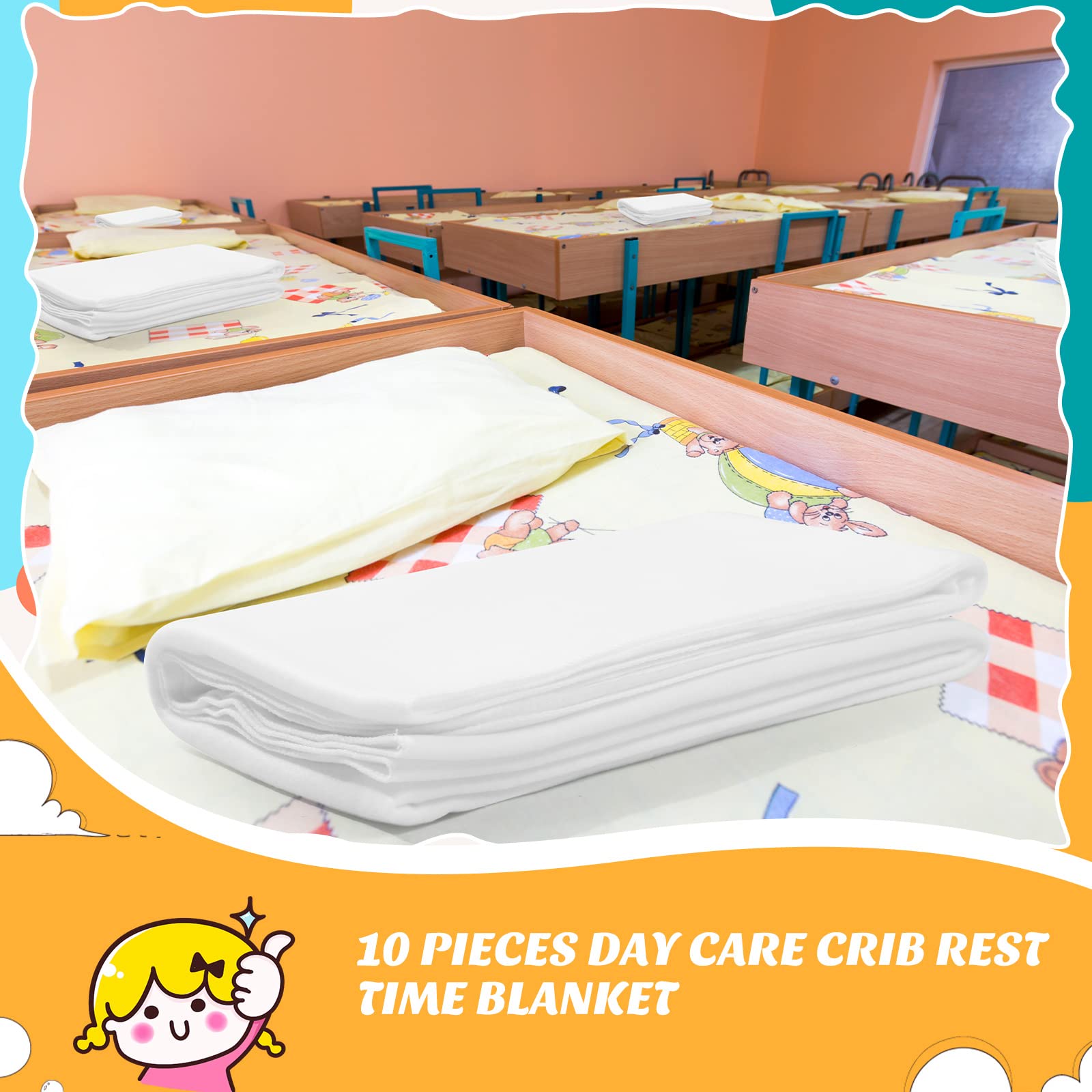 Lounsweer fleece daycare blanket-nursery-mat-cover suitable for nap mats.
