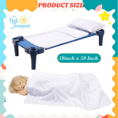 Lounsweer fleece daycare blanket-soft-texture white provides cozy nap time for kids.
