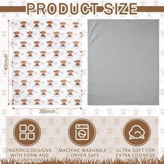 Lounsweer Highland Cow blanket back features 3D polka dots for tactile exploration and grip.