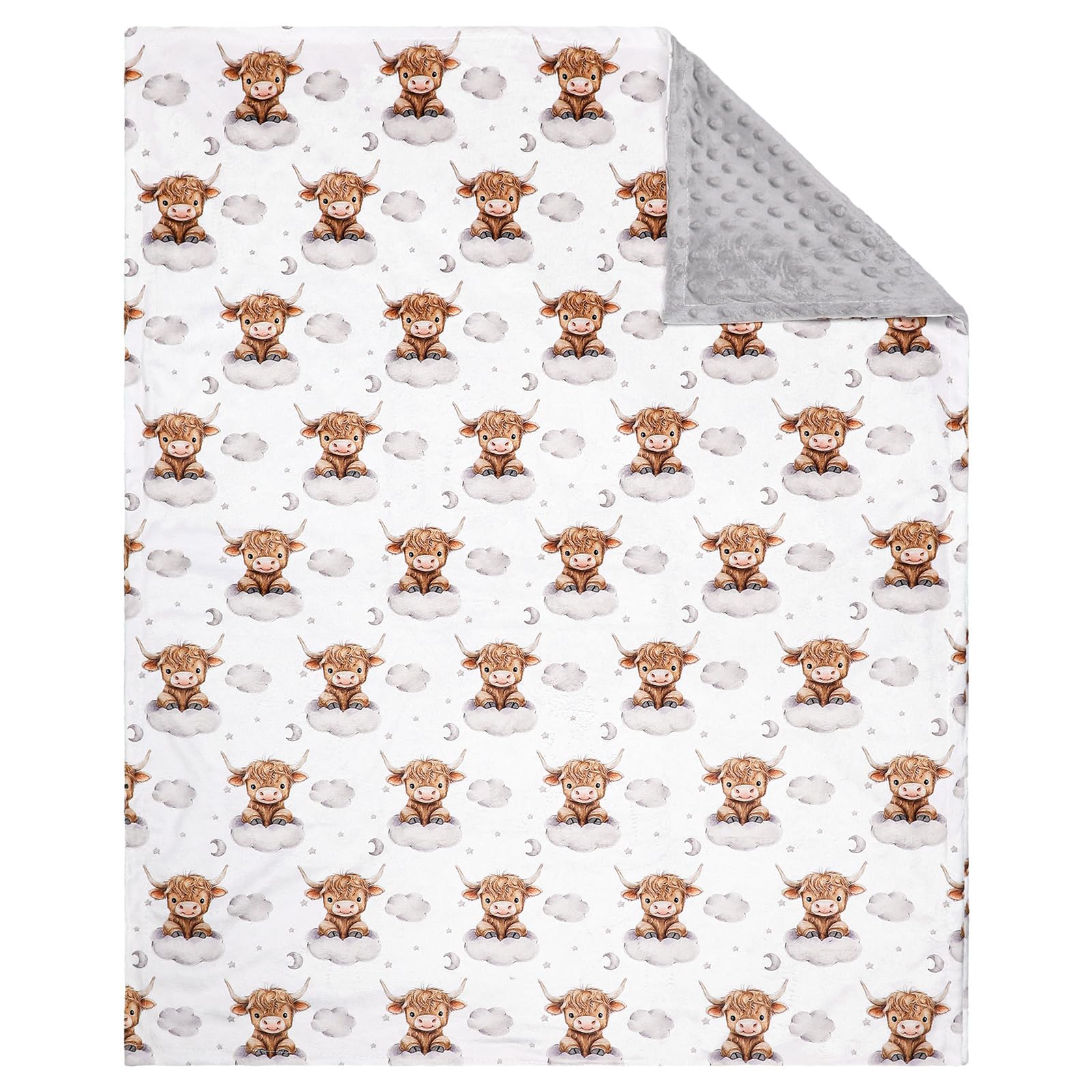Lounsweer Highland Cow baby blanket gift-ready packaging ideal for baby showers.