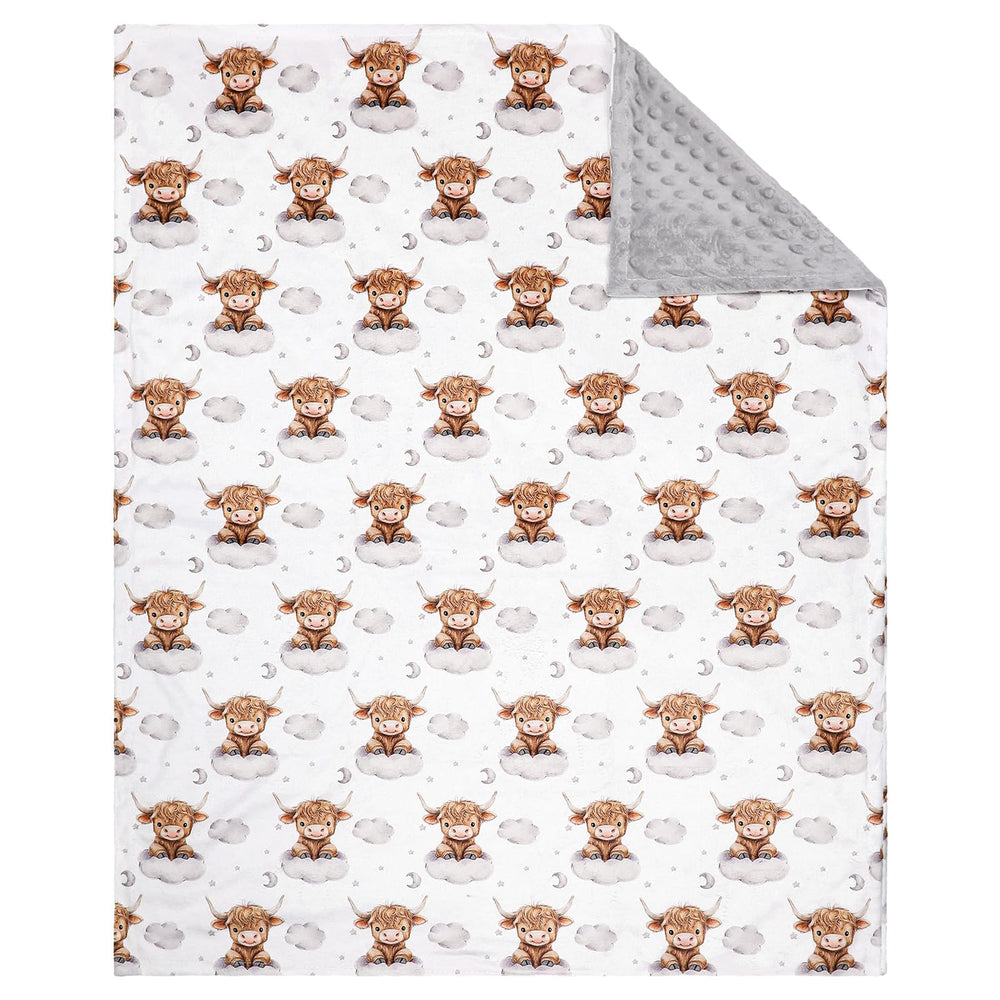 Lounsweer Highland Cow baby blanket gift-ready packaging ideal for baby showers.