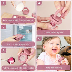 Lovbaby one-piece handle feeder design minimizes small parts for safer feeding.