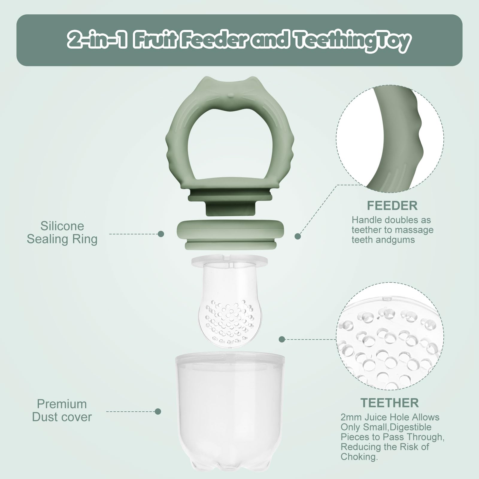 Lovbaby one-piece-handle emphasizes choke-prevent design for safer feeding.