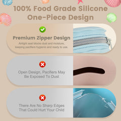 Lovbaby pacifier case with strap attachment ready to clip to bag or stroller.