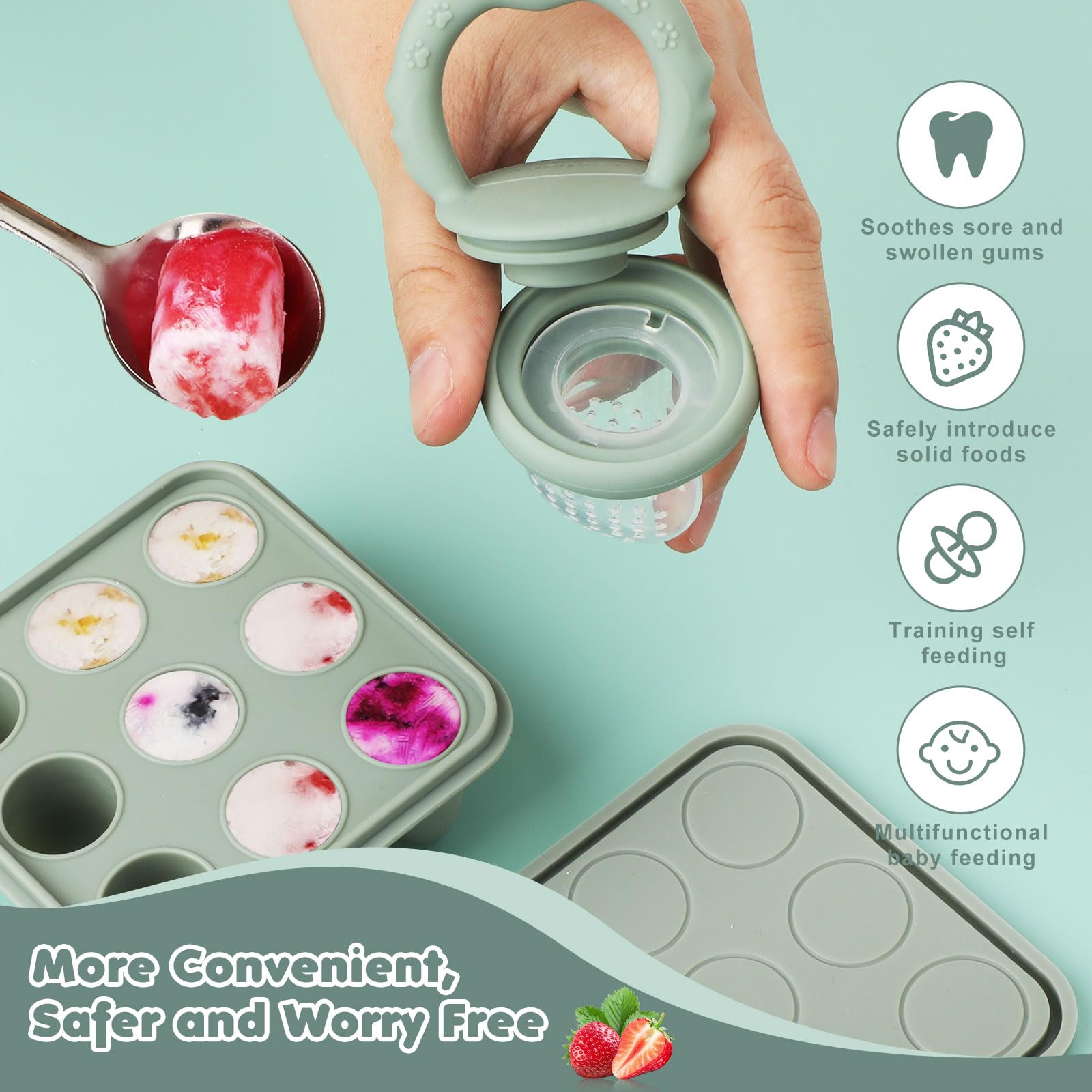 Lovbaby popsicle-molds for frozen breast milk pops during teething.
