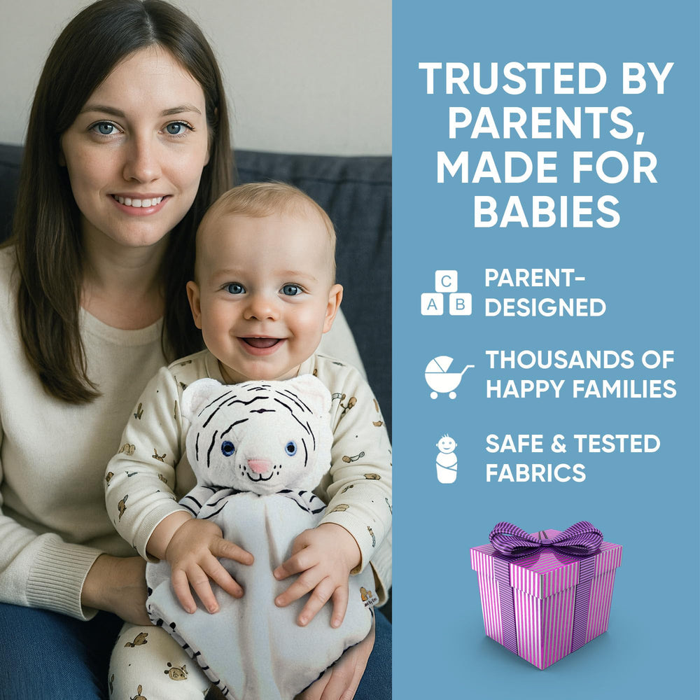Love By Emi hidden loop attaches to crib or stroller for on-the-go comfort.