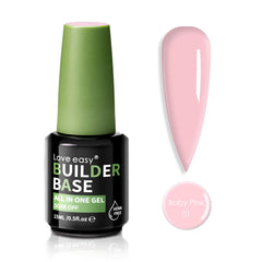 Love easy packaging for baby pink builder gel highlights salon-grade base coat quality.