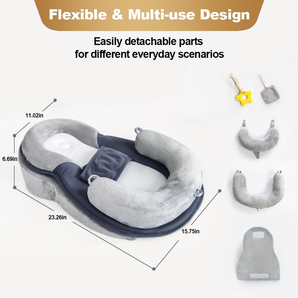 LOVE MAGE non-slip base keeps pillow stable during feeding and play