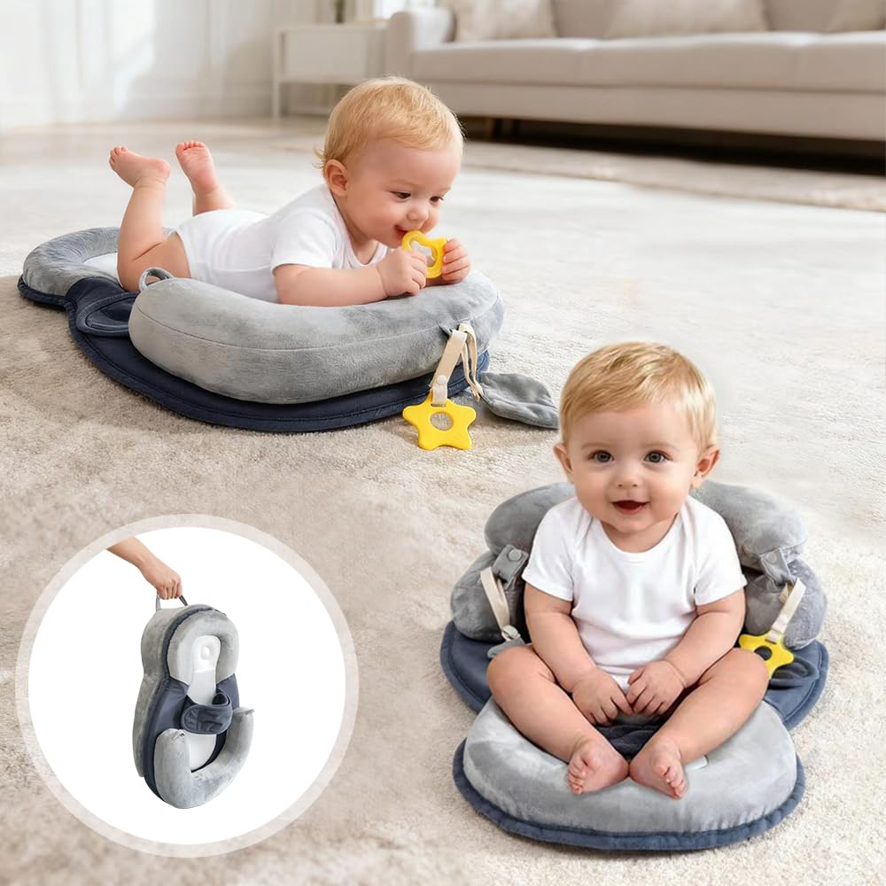 LOVE MAGE tummy time mat for baby motor skills with soft support