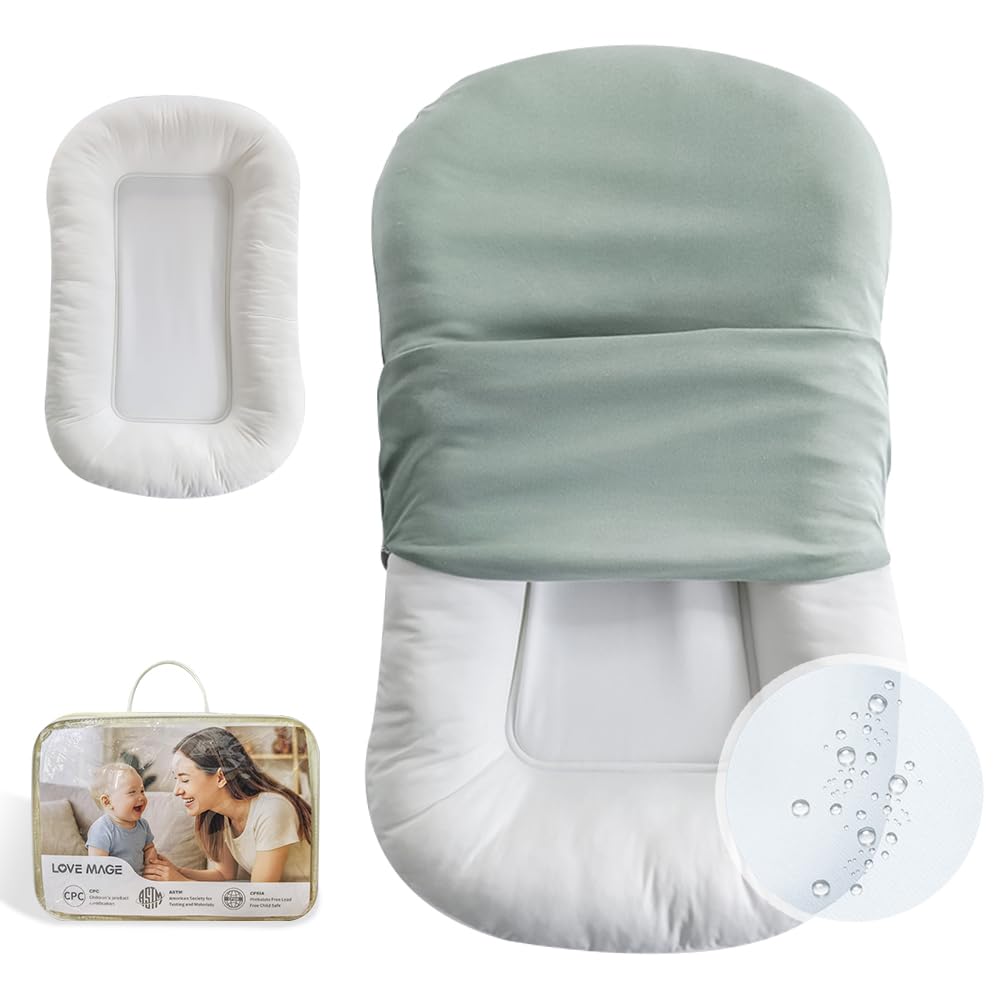 LOVE MAGE infant lounger with soft cotton cover for cozy daily use.
