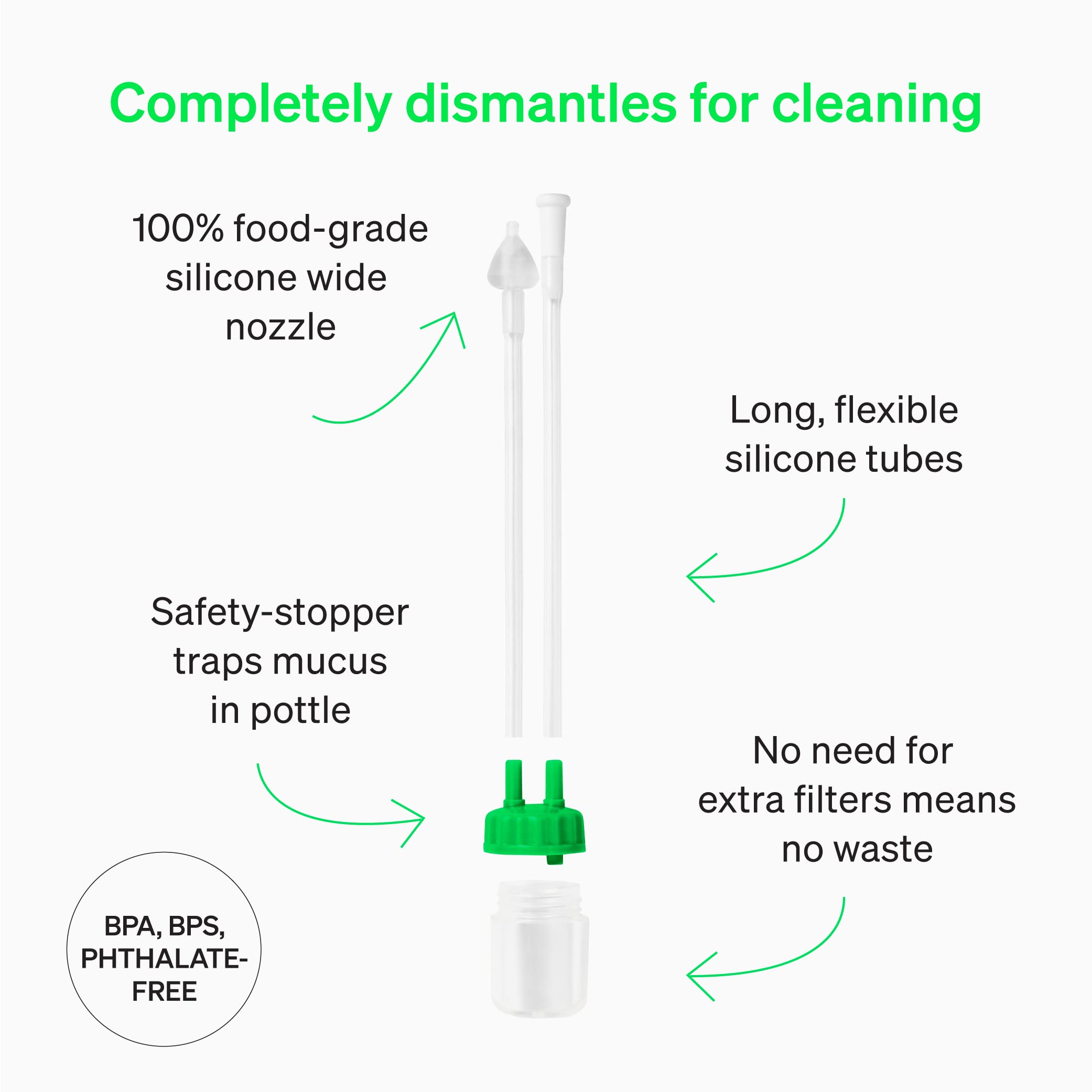 Love Noobs Nose Sucker lightweight and portable for on-the-go care.