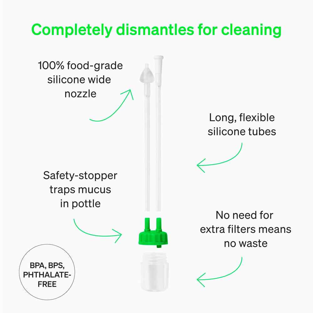 Love Noobs Nose Sucker lightweight and portable for on-the-go care.