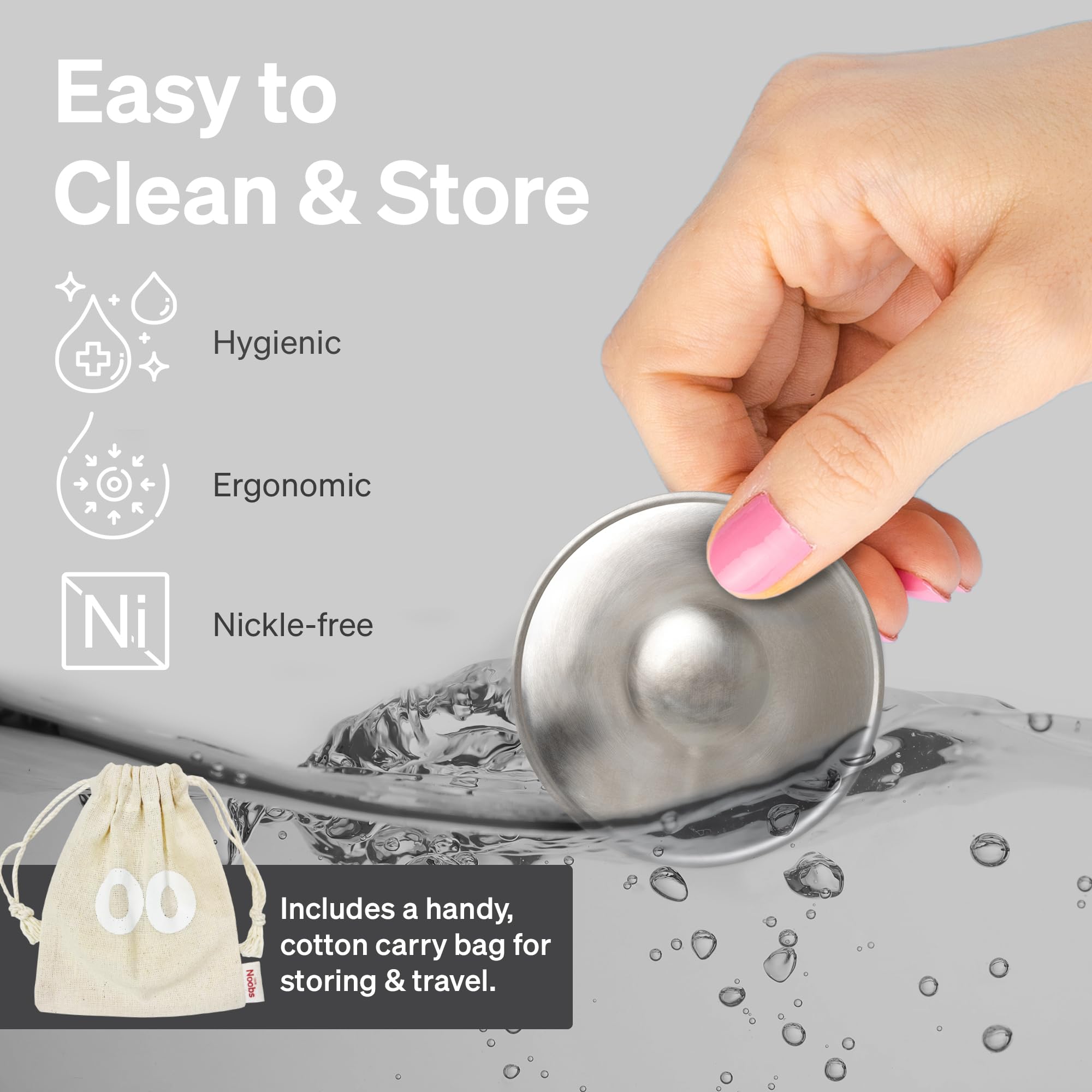 Love Noobs postpartum essentials kit on display for new moms.