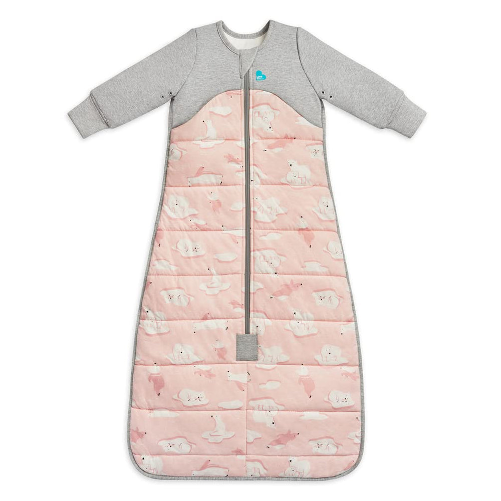 Love to Dream Extra Warm Sleep Bag pink front view promotes cozy sleep routine