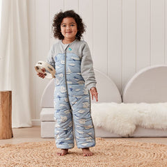 Love to Dream Extra Warm Toddler Sleep Suit blue side view promotes freedom of movement