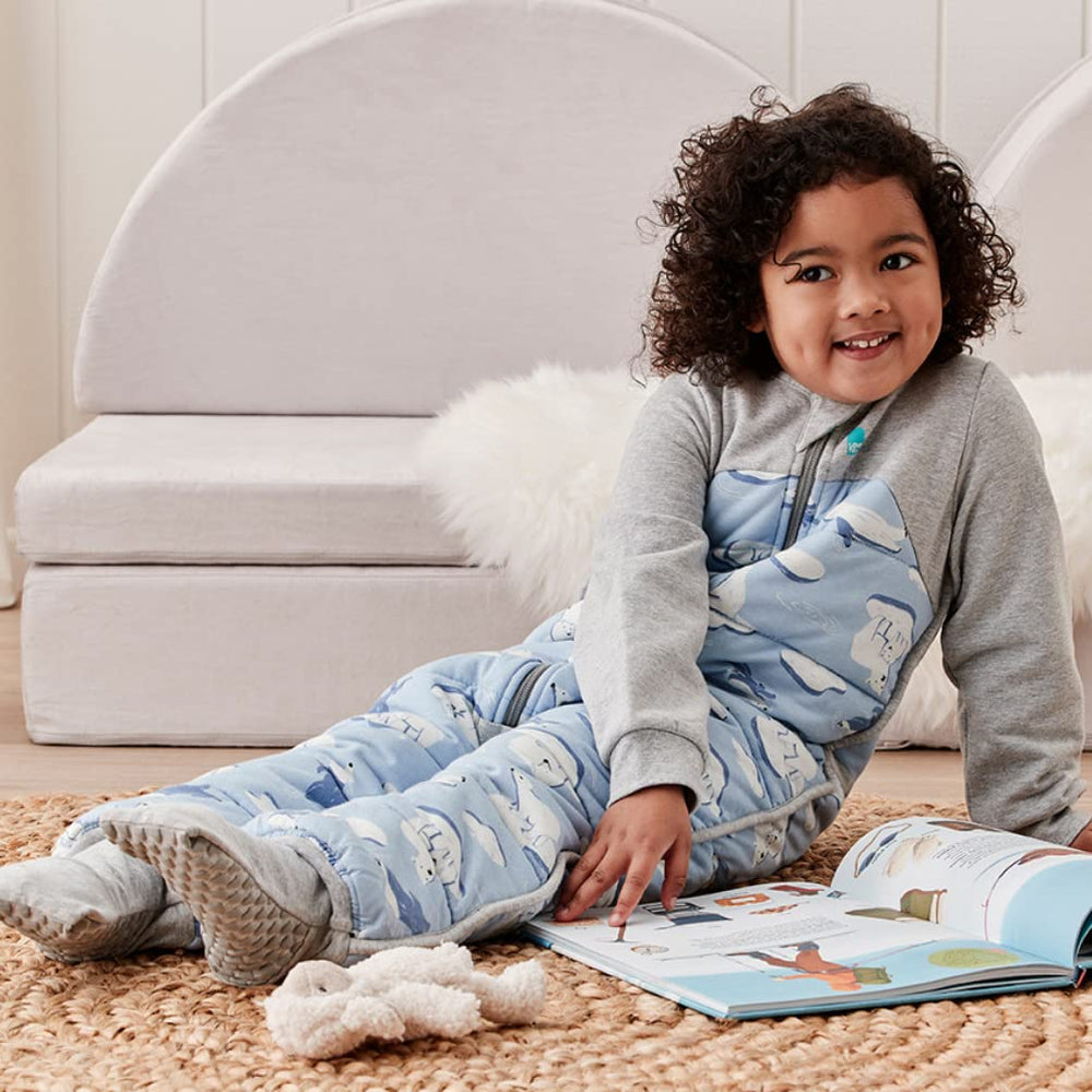 Love to Dream Extra Warm Toddler Sleep Suit worn by toddler demonstrates mobility