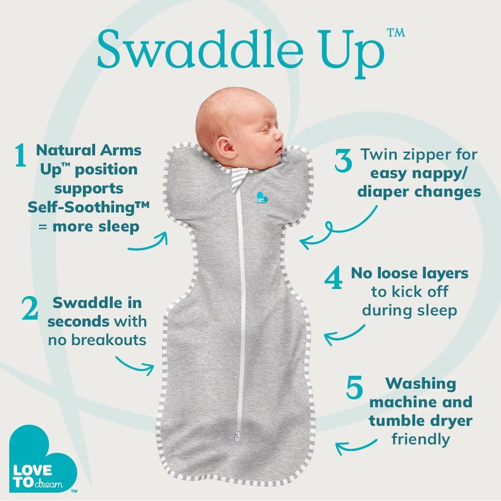 Love to Dream Swaddle Up Blush supports quiet nights with easy diaper access during late-night changes.