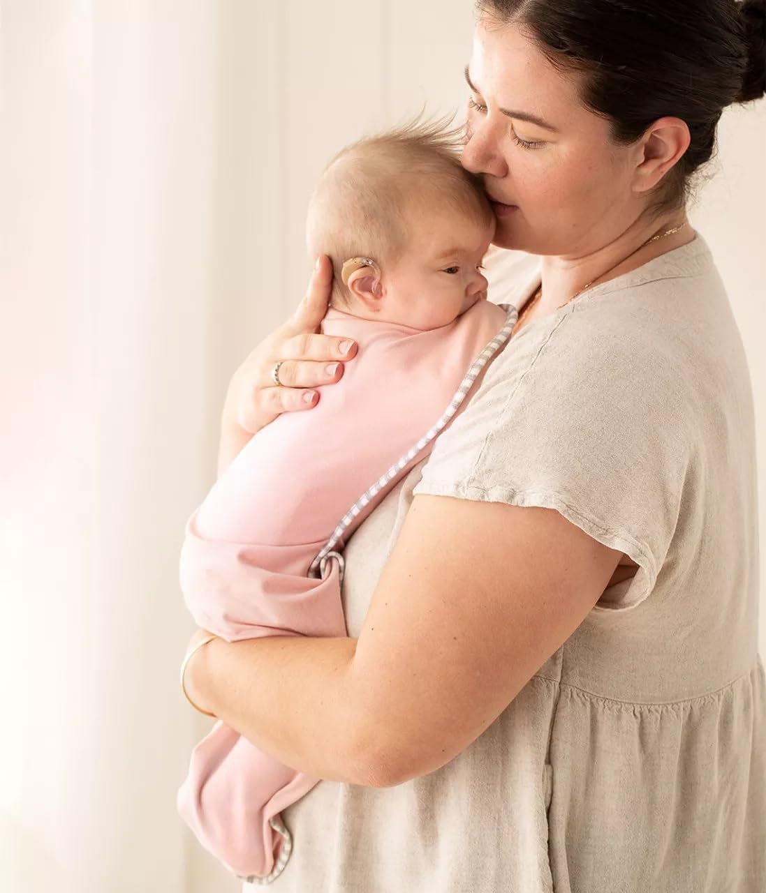 Love to Dream Swaddle Up soft stretchy cotton fabric for breathable comfort.