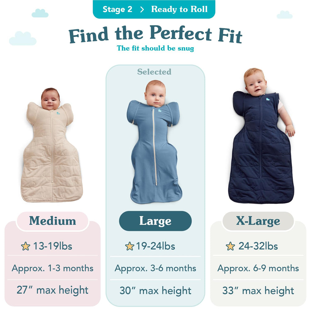 Love to Dream Swaddle Up Transition Bag arm-free transition visual.