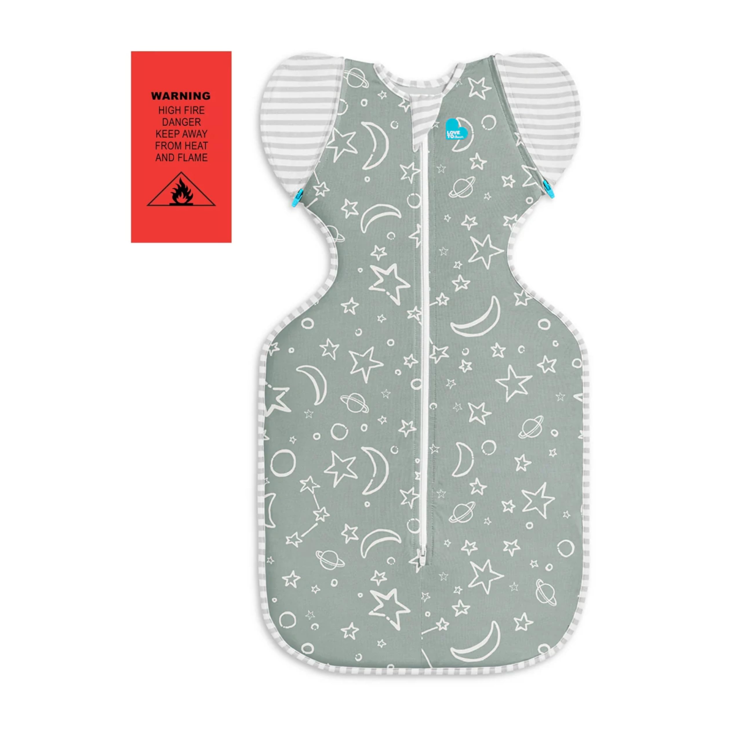 Love to Dream Swaddle Up Transition Bag olive stars moon packaging supports quick setup