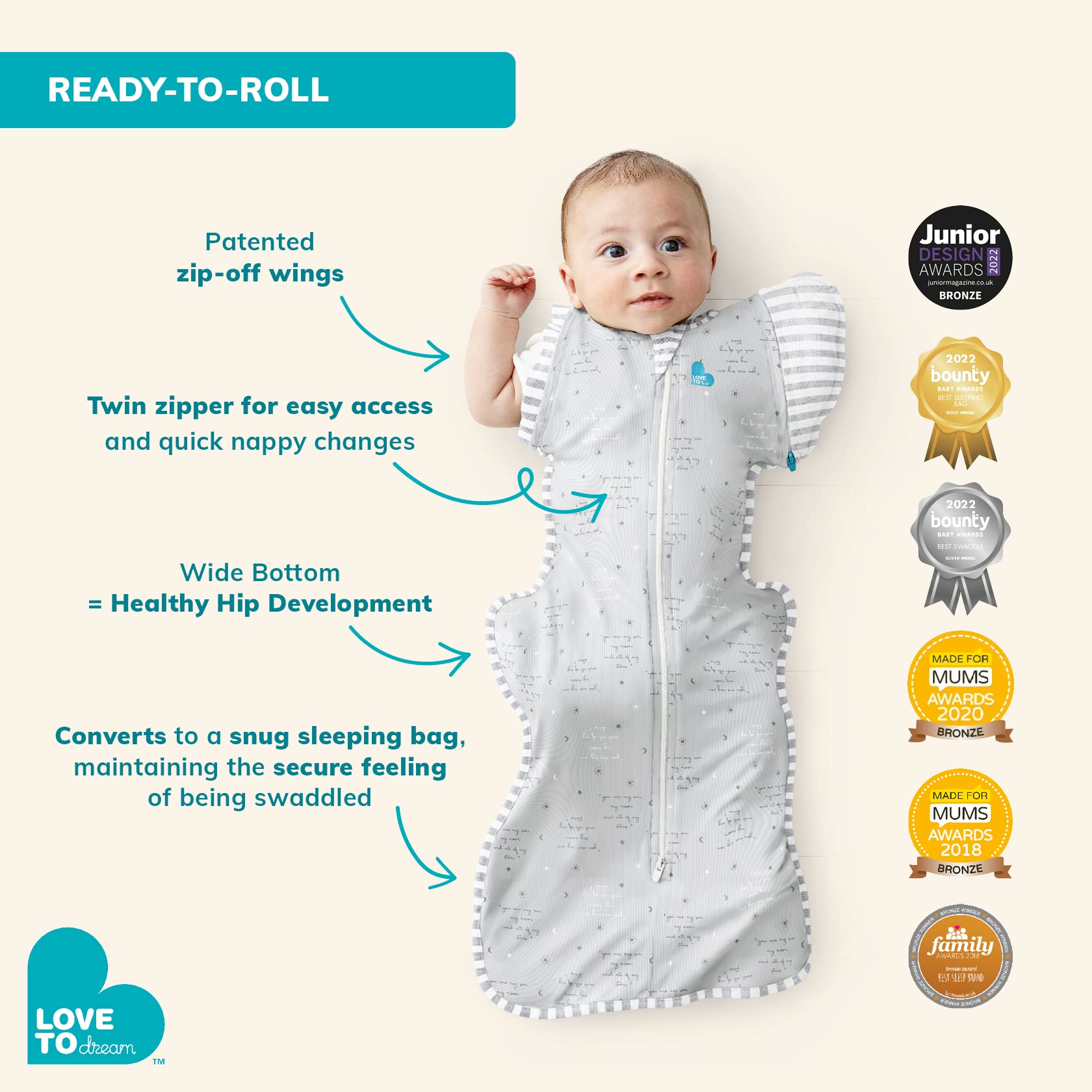 Love to Dream Swaddle Up Transition Bag one-arm stage for gradual sleep