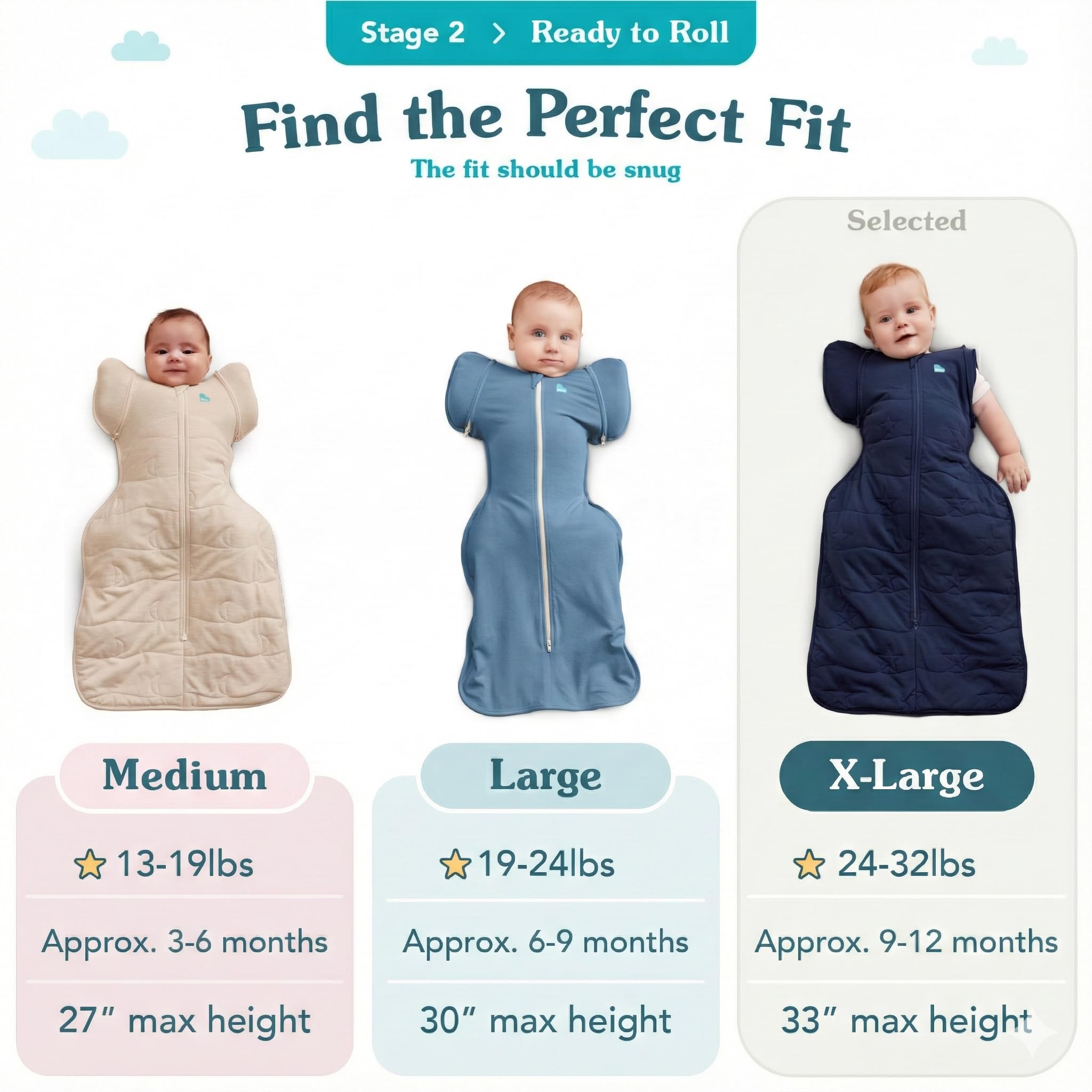 Love to Dream Swaddle Up Transition Bag Warm one-arm-free pose supports easier night adjustments.