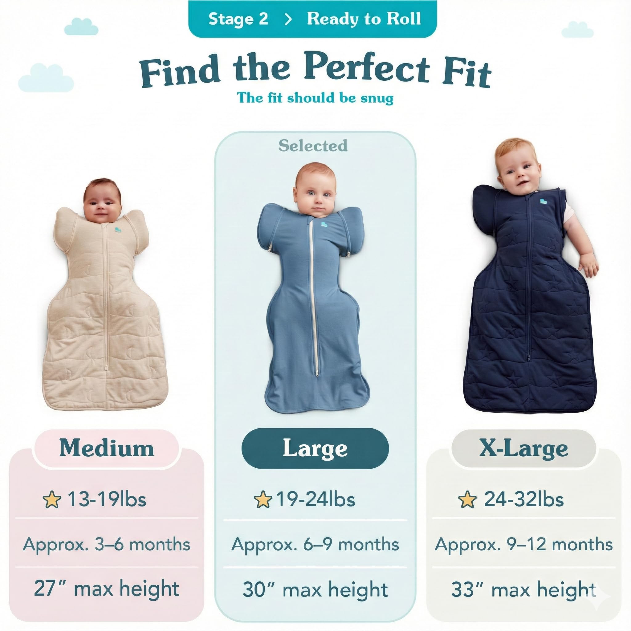 Love to Dream Swaddle Up Transition Bag right arm-free mode supports independent movement.