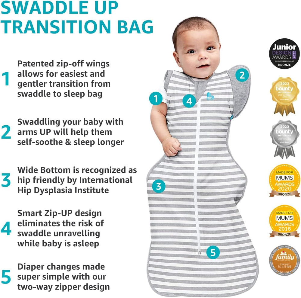 Love to Dream Swaddle Up Transition Bag two-way zipper eases diaper changes.