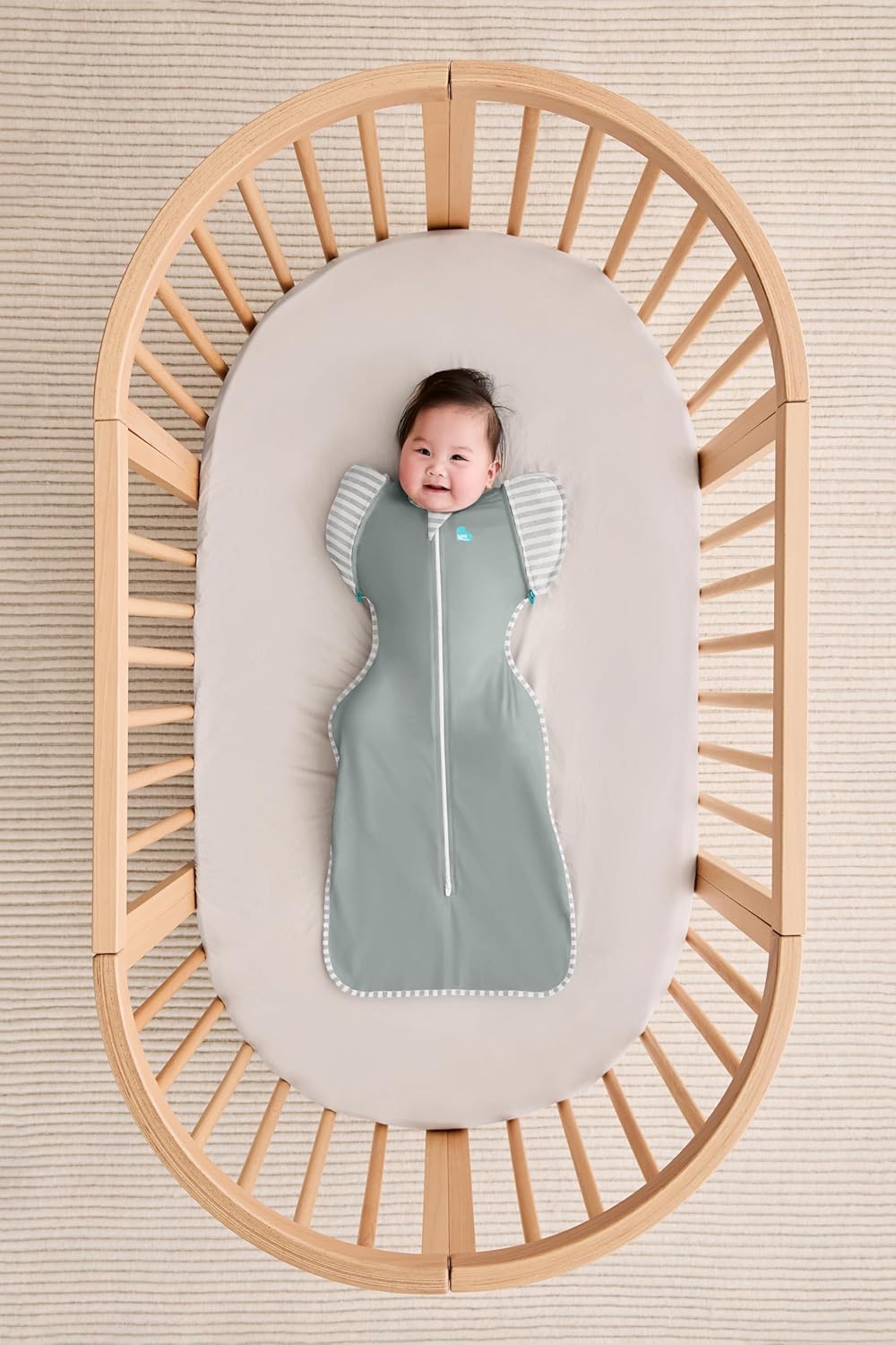 Love to Dream Swaddle Up Transition soft stretchy fabric enhances comfort.