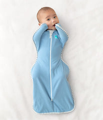 Love to Dream Swaddle Up two-way zipper supports quick diaper changes.