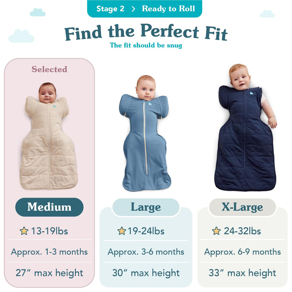 Love to Dream Transition Bag Organic 1.0 TOG Celestial Dot Mint, wings folded for snuggled sleep readiness.