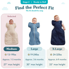 Love to Dream Transition Bag Organic 1.0 TOG Celestial Dot Mint, wings folded for snuggled sleep readiness.