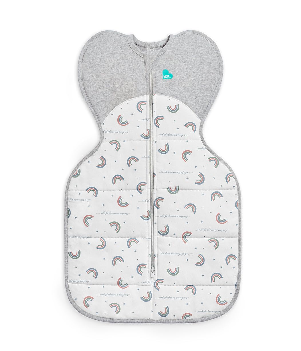 Love to Dream Warm Swaddle Up 2.5 Tog sleep sack with arms up for secure self-soothing.