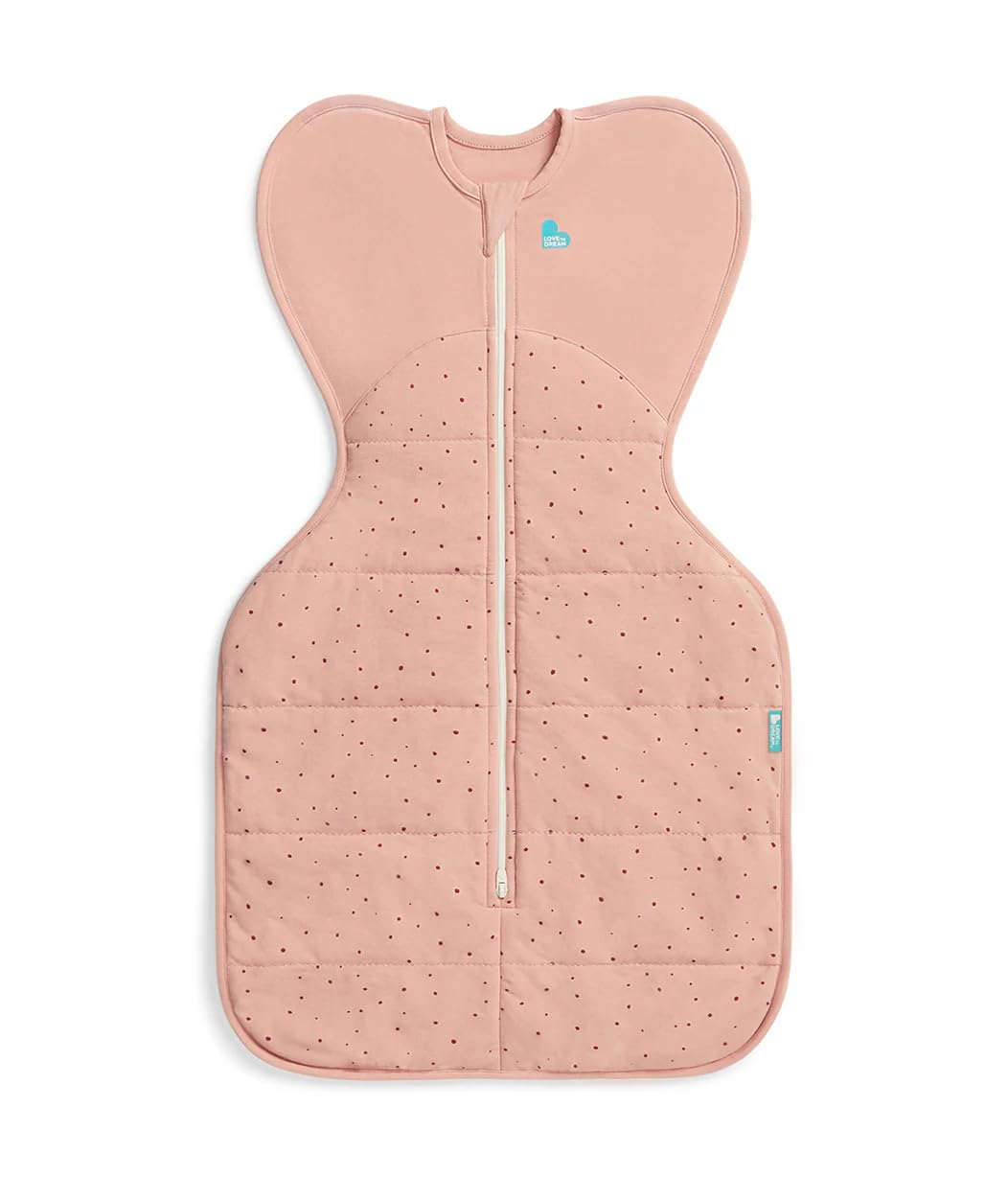 Love to Dream Swaddle Up 2.5 TOG rose front view promotes self-soothing.