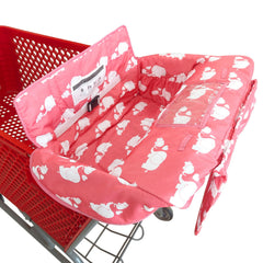 Love&go pink elephant front bag storage keeps essentials within reach during shopping.