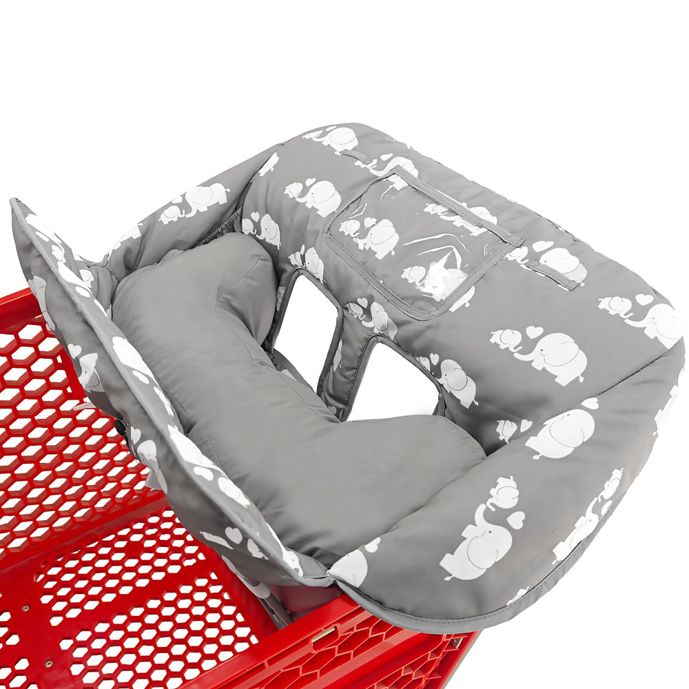Loveandgo soft pillow cart cover gray elephant closeup for baby comfort