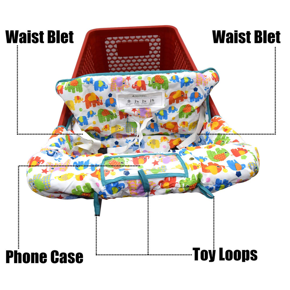 Love&go twin double cart cover folded into attached bag for compact storage.