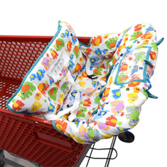 Love&go cart cover for side-by-side twins provides safe space during shopping.