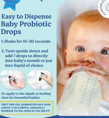 LOVEBUG Baby Probiotic Drops feature six probiotic strains for broad gut support.