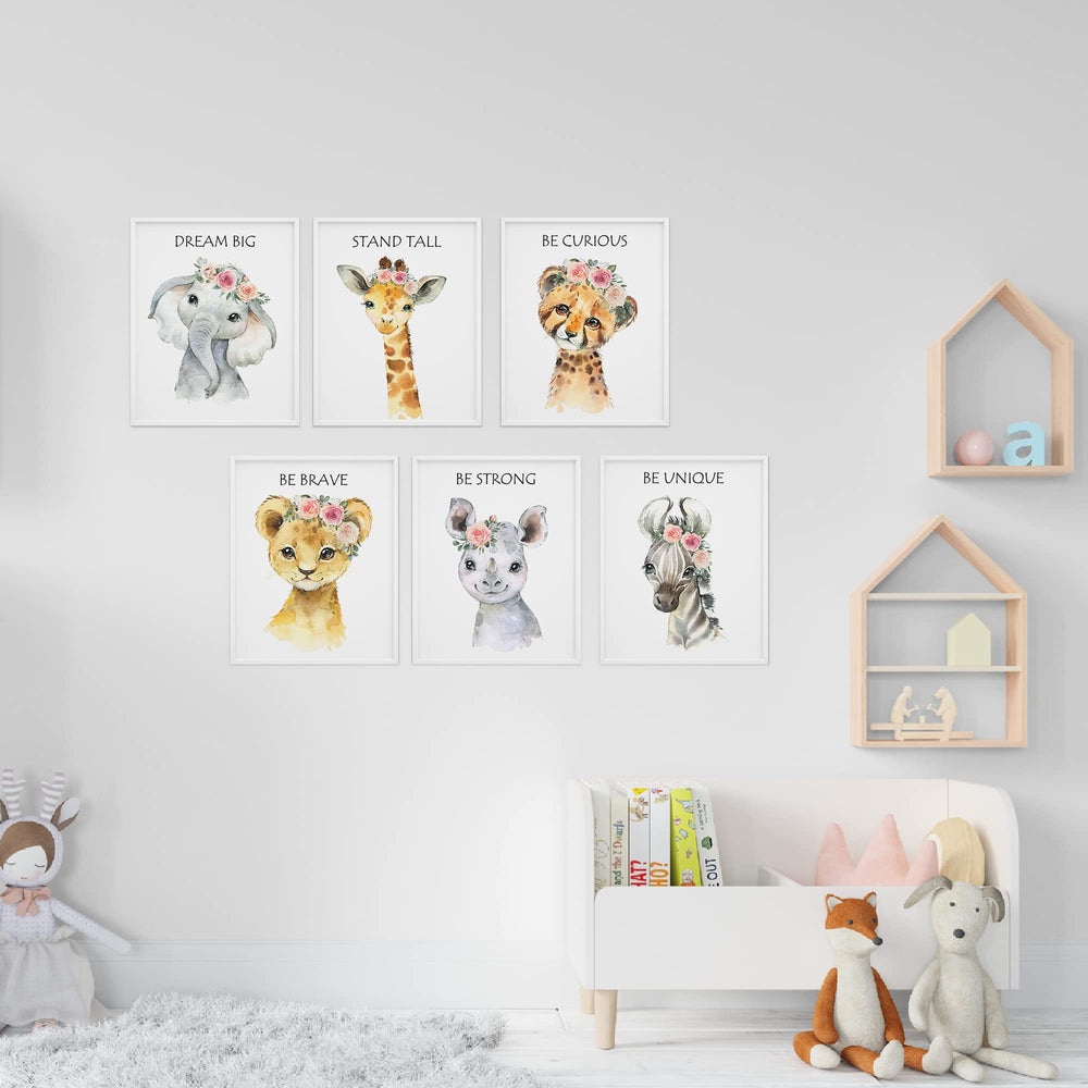 LOVEDMORE Elephant wall art print supports playful learning in the nursery