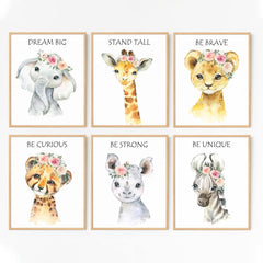LOVEDMORE Baby Safari lion poster for calm nursery decor and bedtime storytelling
