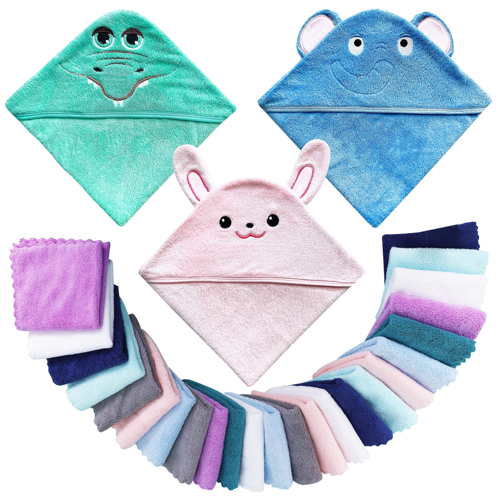 Lovely Care crocodile hooded towel texture closeup highlighting plush absorbency for delicate baby skin.