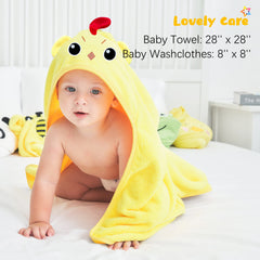 Lovely Care hooded towel bear pattern is soft and plush for newborns